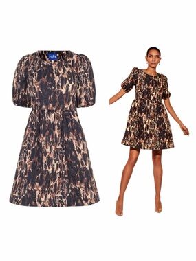 NWT! CRAS TRICIA QUILTED PUFFER DRESS in Color/Print HALLI. Size EU 36/US 4.
